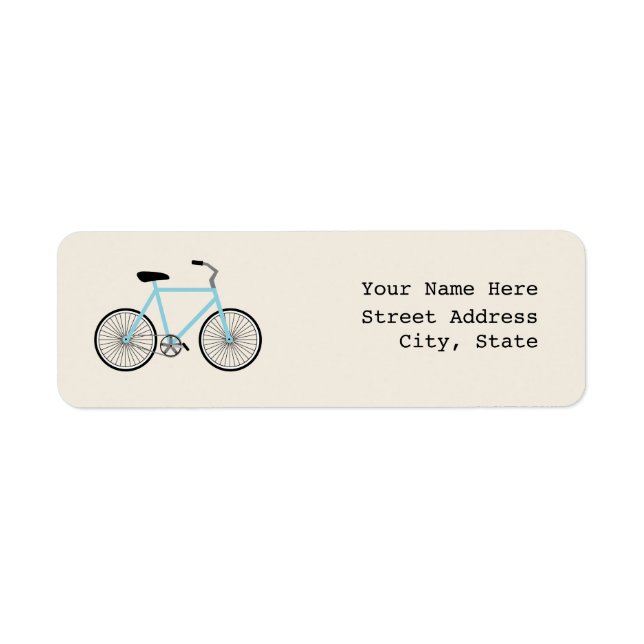 Light Blue Bicycle Address Label (Front)