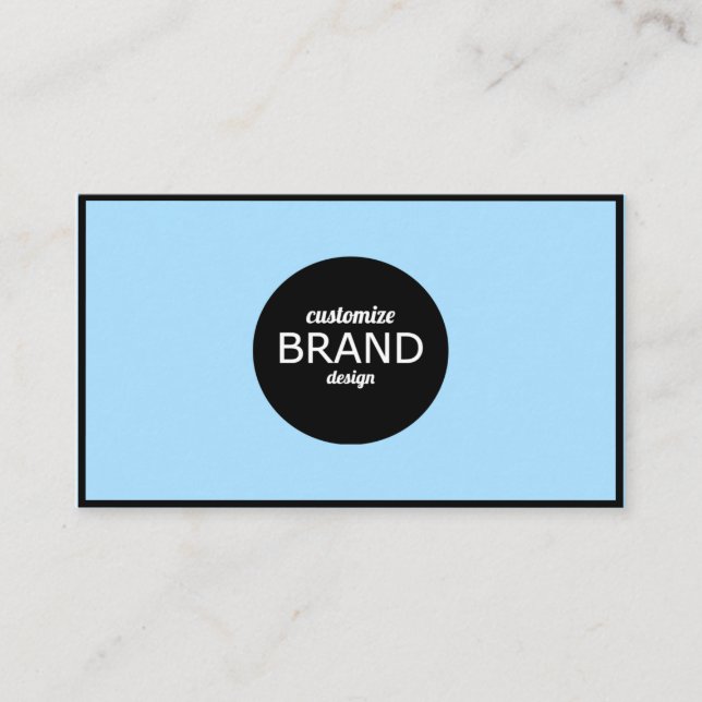 Light Blue Black Border Minimalist Professional Business Card (Front)