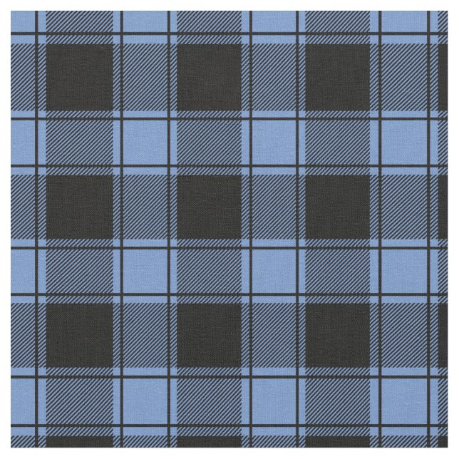 Light Blue & Black Buffalo Plaid Fabric (Close Up)