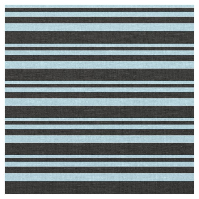 Light Blue & Black Colored Stripes Pattern Fabric (Close Up)