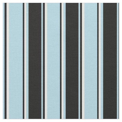Light Blue, Black & Light Cyan Colored Lines Fabric