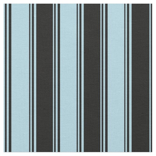 Light Blue & Black Lines/Stripes Pattern Fabric