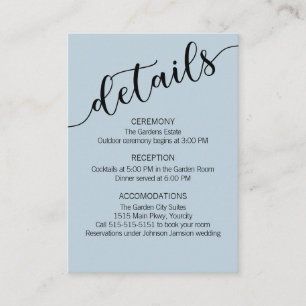 Light Blue Black Love Script Details Enclosure Card