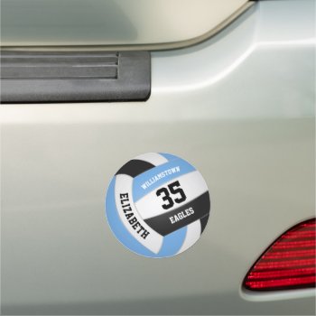 Light Blue Black Volleyball Gifts For The Team Car Magnet by katz_d_zynes at Zazzle