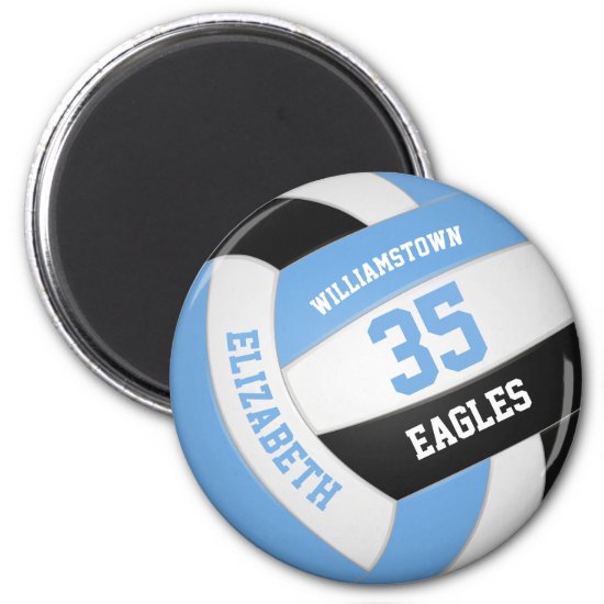 light blue black volleyball magnet
