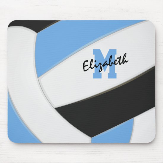 light blue black volleyball team colors mouse pad
