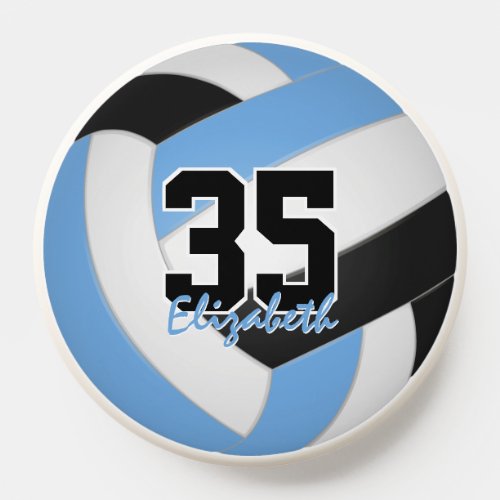 light blue black volleyball w player name PopSocket