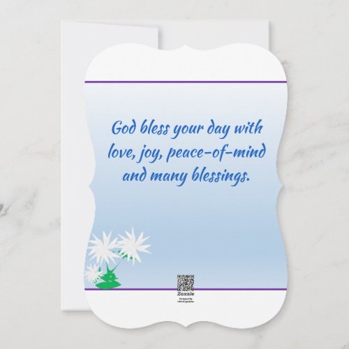 Light Blue Blessing and Faith Card