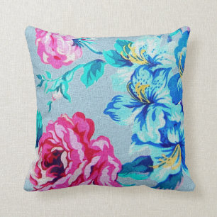 light blue bloom pillow