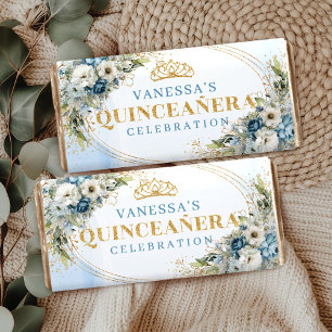 Light Blue Bohemian Eucalyptus Quince Hershey Bar Favors