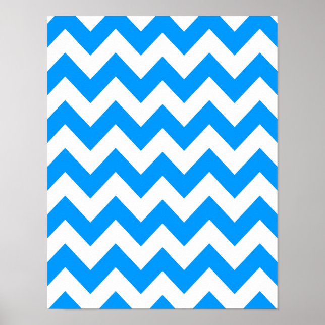 Light Blue Bold Chevron Poster (Front)