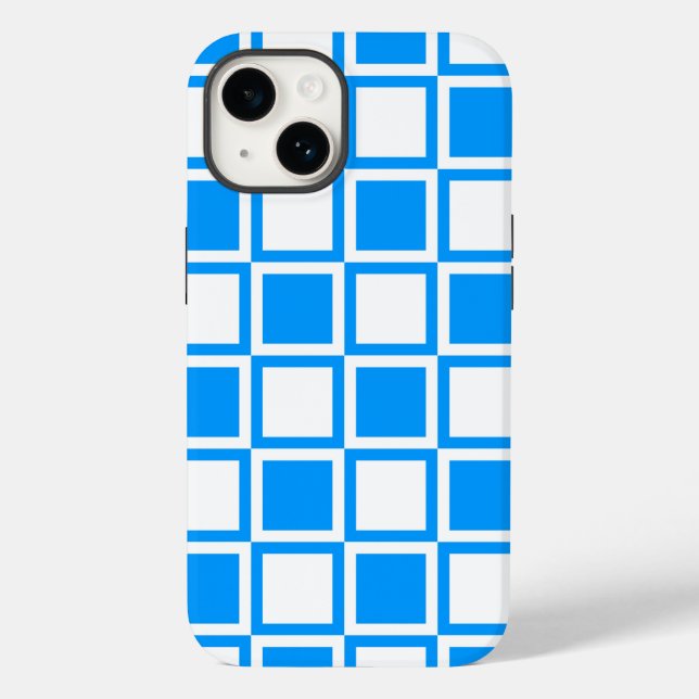 Light Blue Bold Mod Squares Case-Mate iPhone Case (Back)