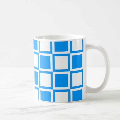 Light Blue Bold Mod Squares Coffee Mug