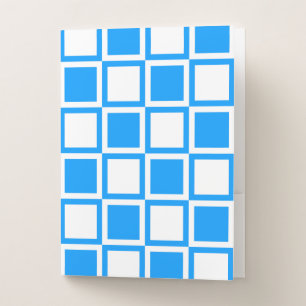 Light Blue Bold Mod Squares Pocket Folder