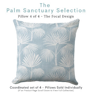 Light Blue Botanical Throw Pillow