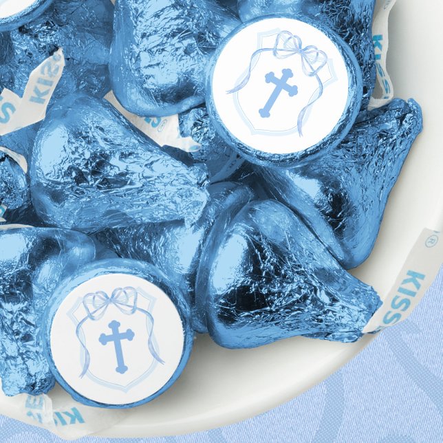 Light Blue Bow Crest Holy Cross Hershey®'s Kisses® (Creator Uploaded)
