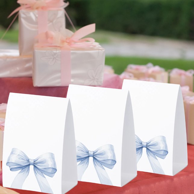 Light blue bow DIY write your own party Paper Table Tent (Creator Uploaded)