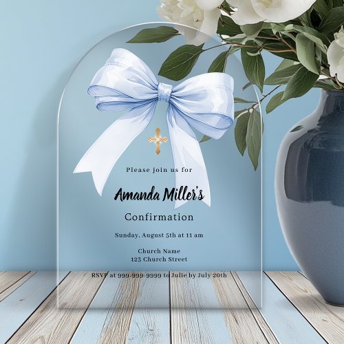 Light blue bow girl arch luxury Confirmation