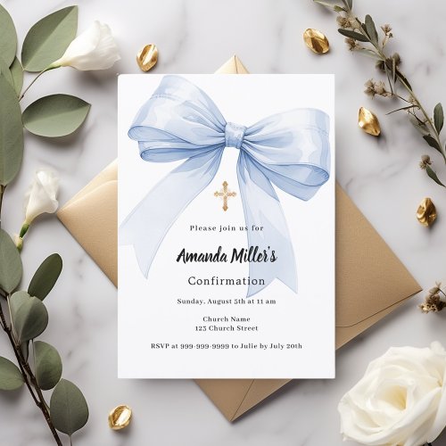 Light blue bow girl Confirmation