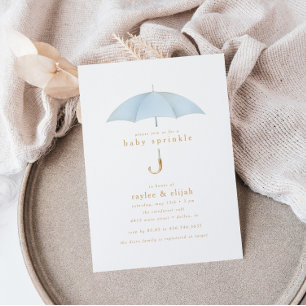 Light Blue Boy Baby Sprinkle Shower Event   Invitation