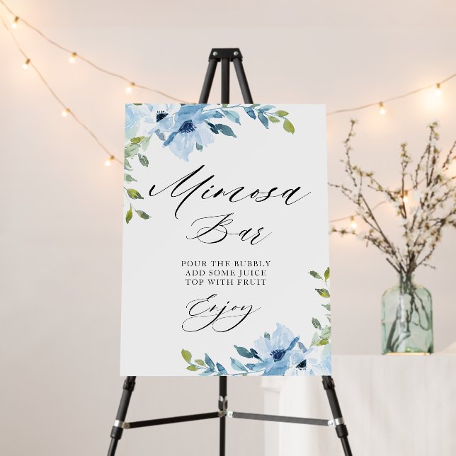 light blue bridal shower mimosa bar sign (In Situ (Stand))