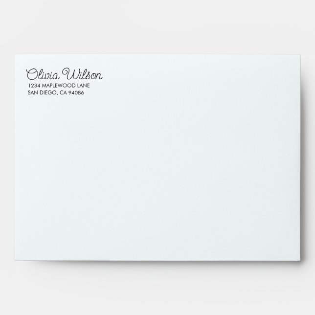 Light Blue Bridal Shower Return Address  Envelope (Front)
