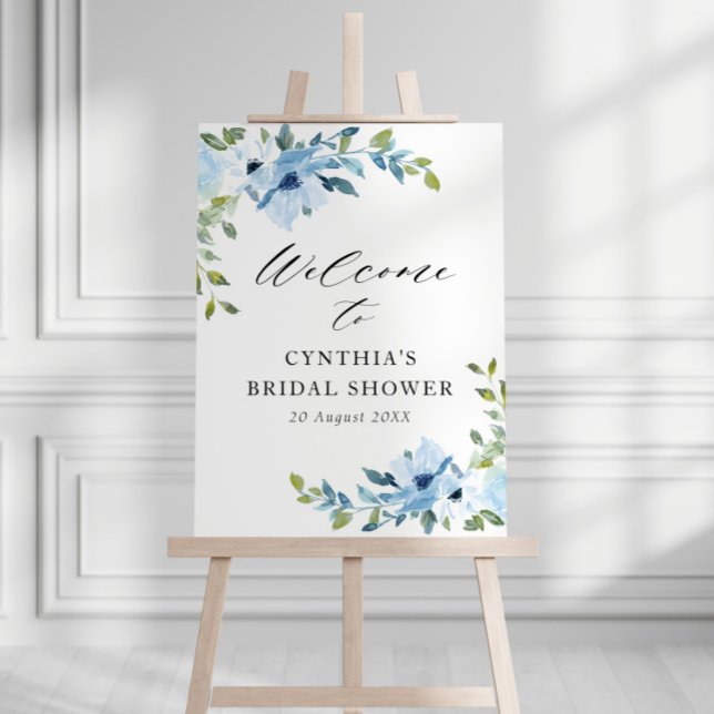light blue bridal shower welcome sign (Creator Uploaded)