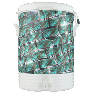 Light blue, bubbles upon grating or brick effect? beverage cooler