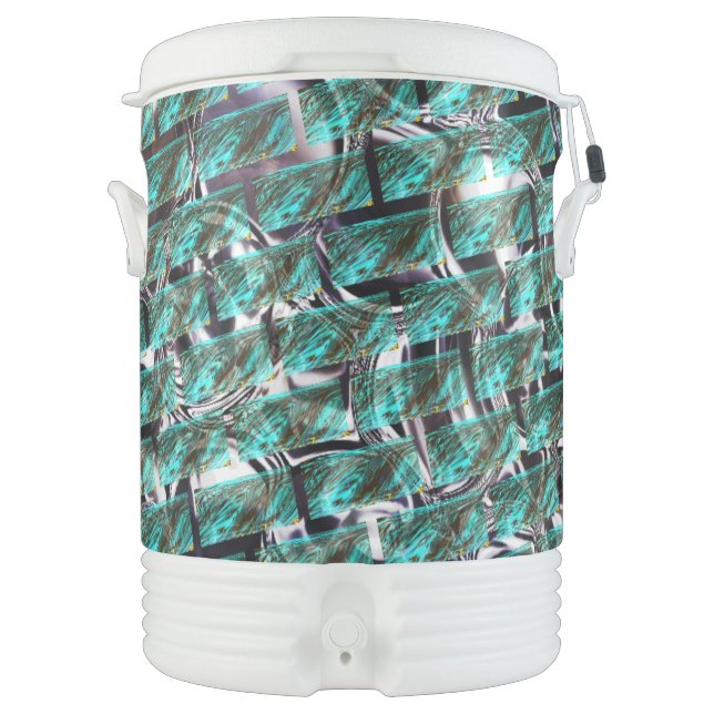 Light blue, bubbles upon grating or brick effect? beverage cooler (Front)