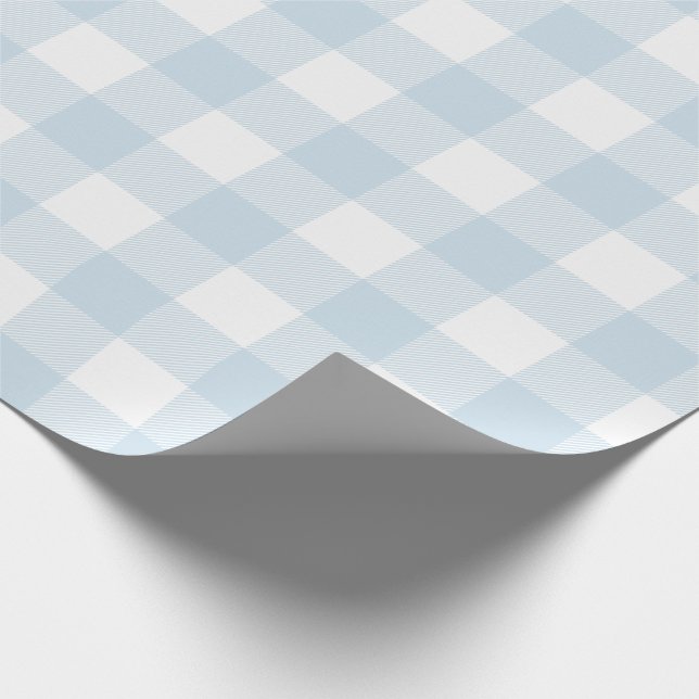 Light Blue Buffalo Check Pattern Wrapping Paper (Corner)