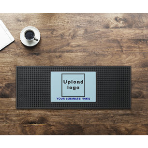 Light Blue Business Brand on Bar Mat