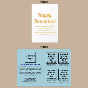 Light Blue Business Brand on Hanukkah Foil Card