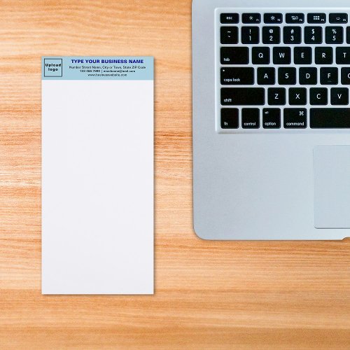 Light Blue Business Brand on Heading of Long Magnetic Notepad