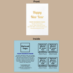 Light Blue Business Brand on New Year Foil Card