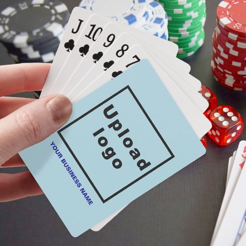 Light Blue Business Brand on Playing Cards