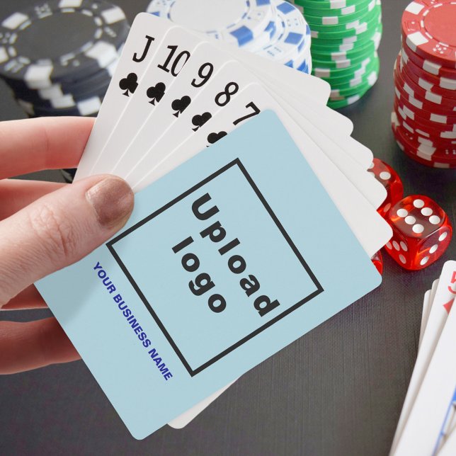 Light Blue Business Brand on Playing Cards (Light blue business brand on playing cards)
