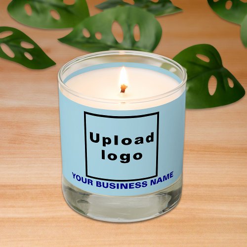 Light Blue Business Brand on Scented Candle
