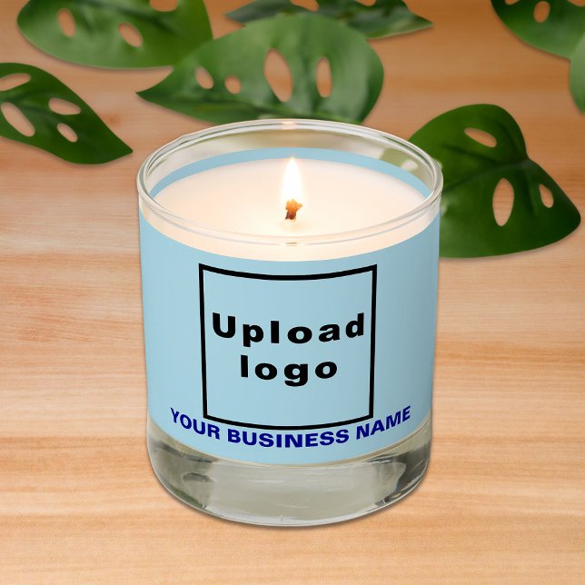 Light Blue Business Brand on Scented Candle (Light blue business brand on scented candle.)