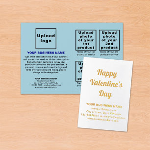 Light Blue Business Brand on Valentine Foil Card