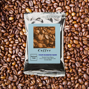 Light Blue Business Branding on Coffee Drink Mix