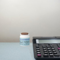 Light Blue Business Branding on Small Product Jar