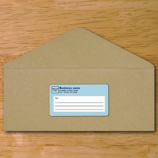 Light Blue Business Shipping Label (Light blue business shipping label on envelope)