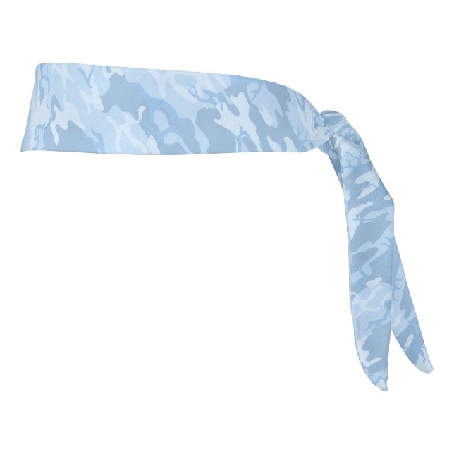 Light Blue Camo Head Wrap Tie Headband (Rotate 90)