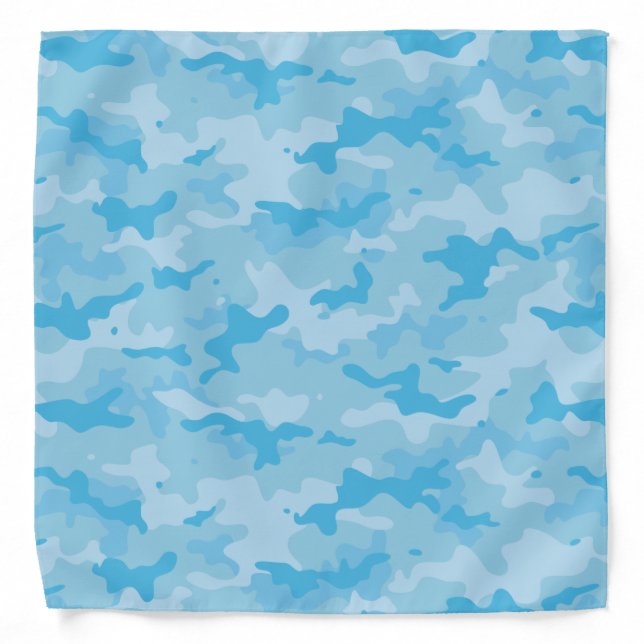 Light Blue Camo Pattern Bandana (Front)