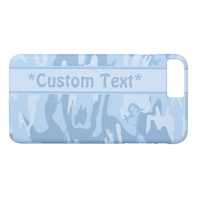 Light Blue Camo w/ Custom Text Case-Mate iPhone Case (Back (Horizontal))