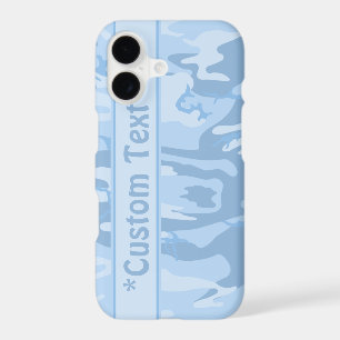Light Blue Camo w/ Custom Text iPhone 17 Case