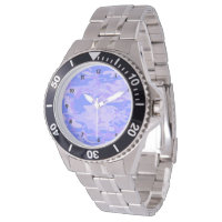 Light Blue Camouflage Mens Stainless Steel Watch