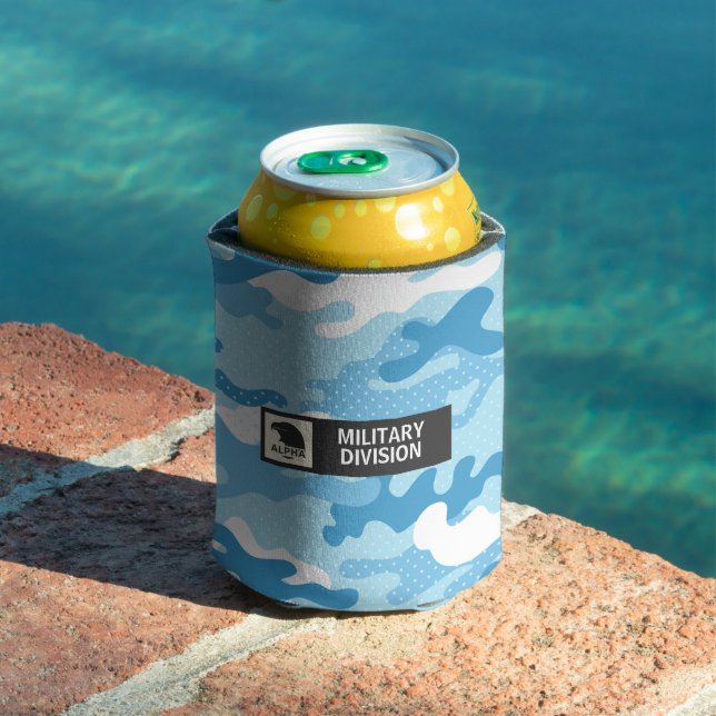 Light Blue Camouflage Pattern Beverage Insulator Can Cooler (In Situ Pool)