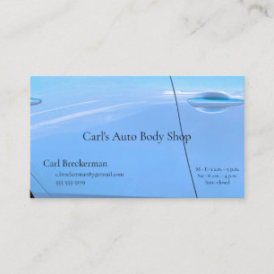 Light blue car door business card