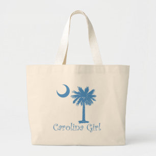 Light Blue Carolina Girl Palmetto Large Tote Bag